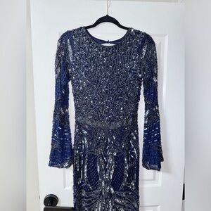 COPY - Bridesmaid navy embellished maxi dress